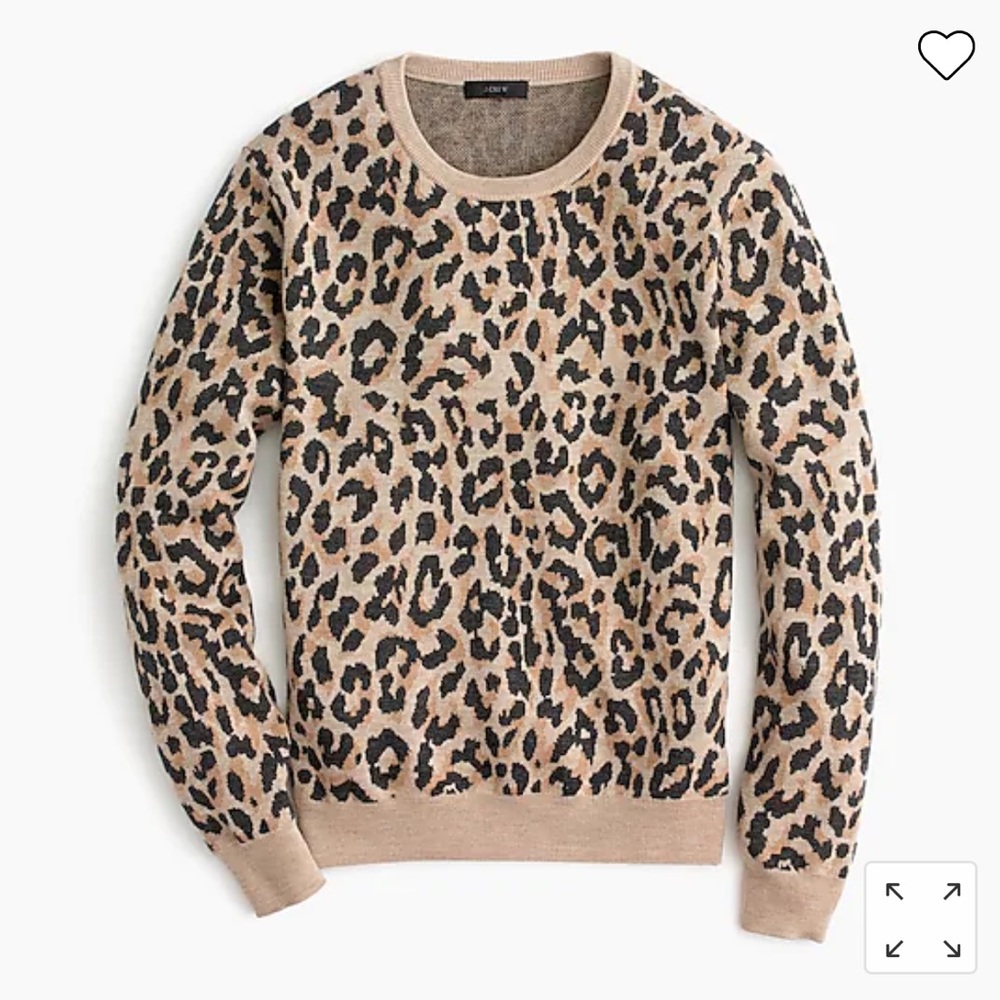 J Crew Merino Wool Leopard Sweater